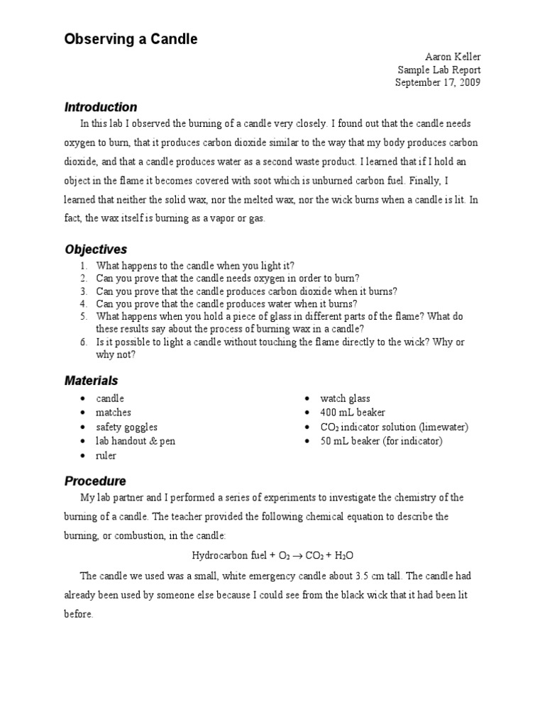 Candle in jar experiment picture