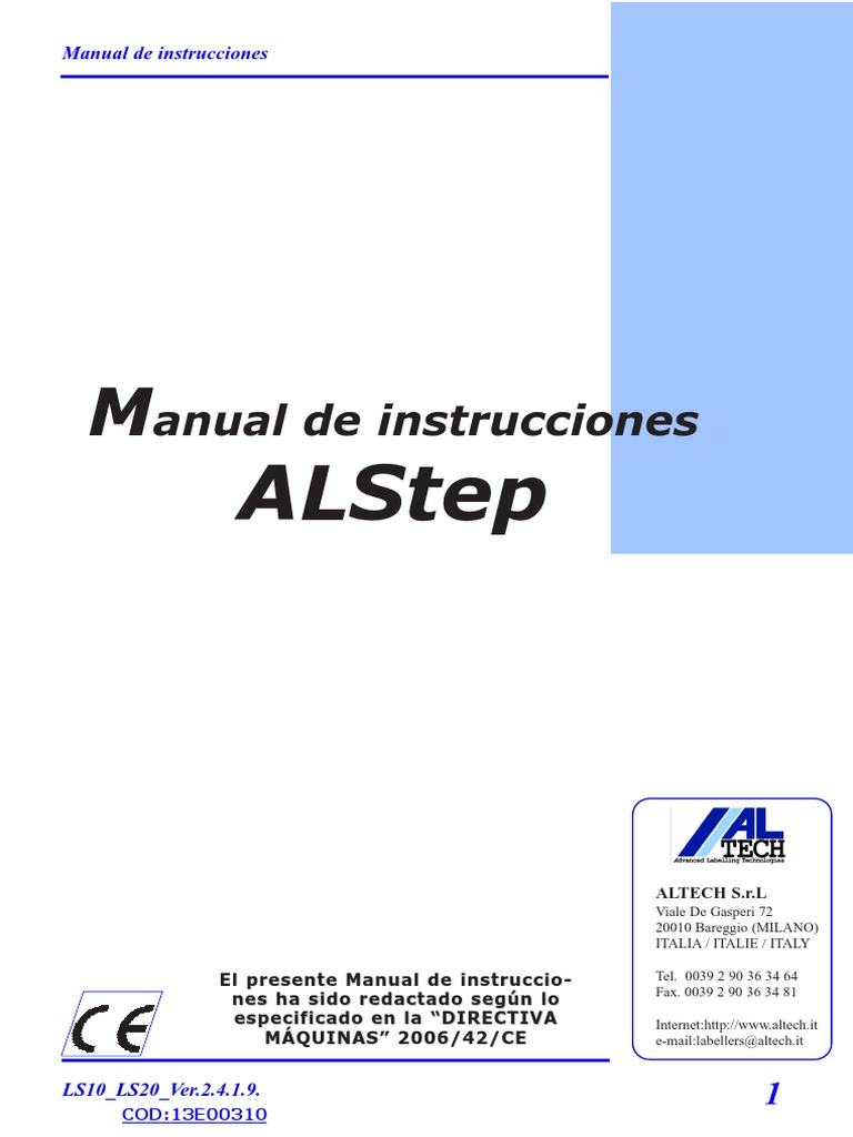 Manual Instrucciones Etiquetadora ALstep | PDF | Papel | Residuos