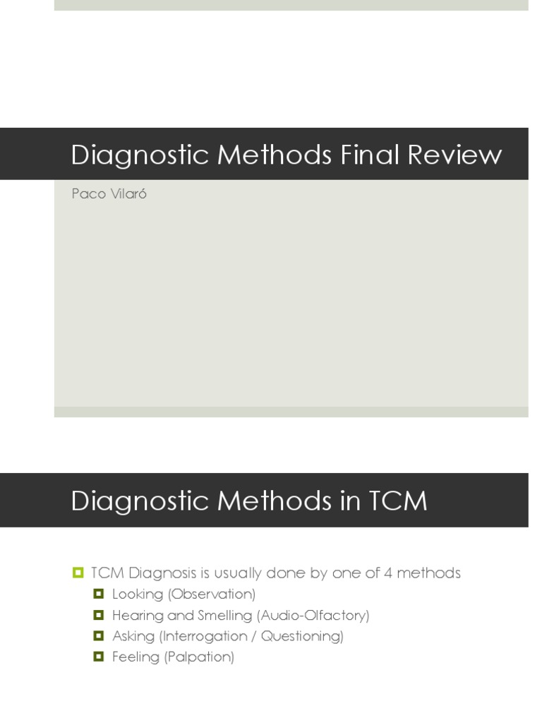 Diagnostic Methods Final Test Review | PDF | Traditional Chinese ...