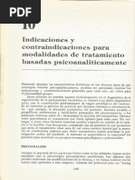 Indicaciones y Contraindicaciones para Modalidades de Tratamiento Basadas Psicoanaliticamente. Otto Kernberg