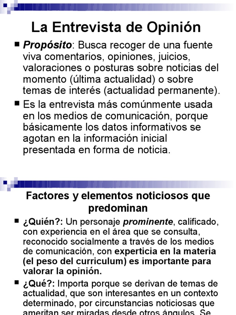La Entrevista de Opinión