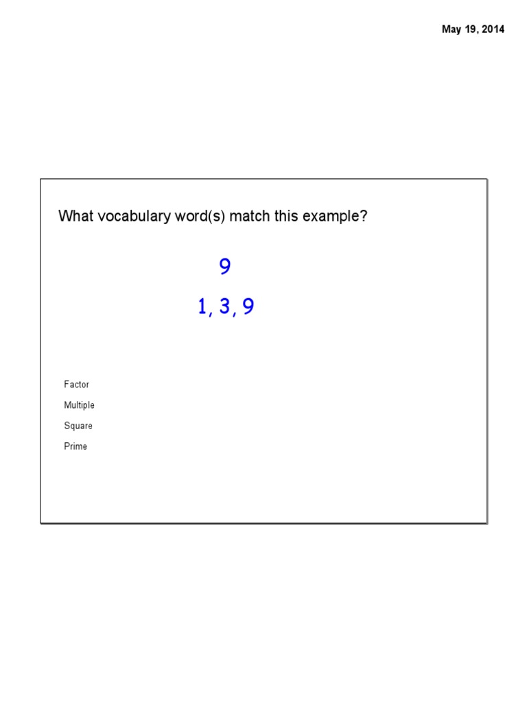 Vocabulary Matching for Math Concepts | PDF | Rectangle | Word