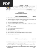 Electronic Devices Model Question Papers