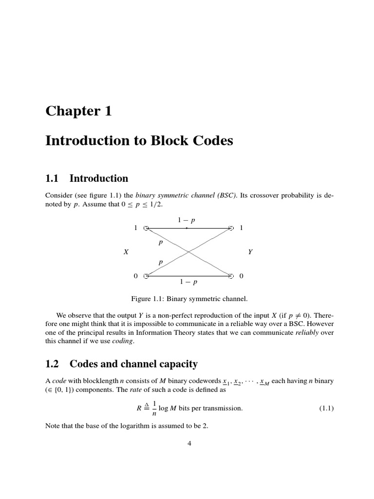 Block Codes Statistical Theory Matrix (Mathematics)