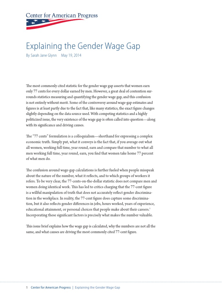 Understanding the Gender Wage Gap | PDF | Gender Pay Gap | Employment ...