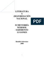 Literatura y Deformacion Profesional Echeverria Marmol Sarmiento Lugones