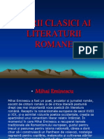 Mari Clasici Ai Literaturii Romane