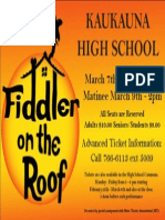 Fiddler Poster Kaukauna High School Fiddler On The Roof