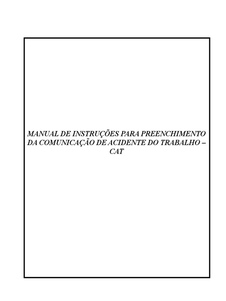 Manual De Preenchimento Da Cat Pdf Negócios
