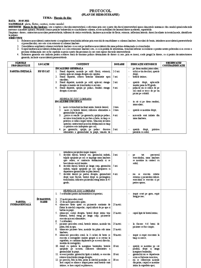 Hidroterapie Hernia De Disc
