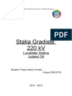 TemaPECS - Popa Valeriu Andrei - Statia Gradiste 220kV