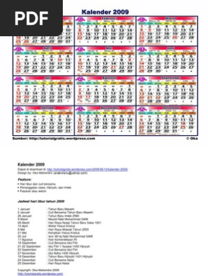 Kalender 2009 Lengkap