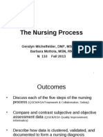 The Nursing Process: Geralyn Michelfelder, DNP, MSN, RN Barbara Mottola, MSN, RN N 110 Fall 2013