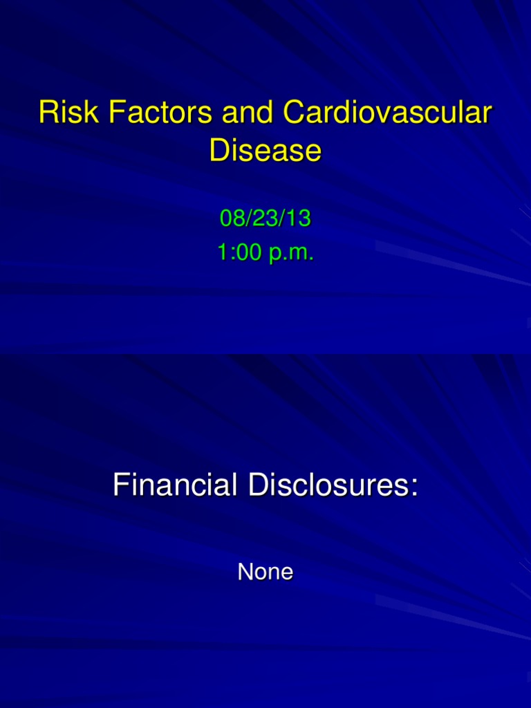 Risk Factors and Cardiovascular Disease | PDF | Coronary Artery Disease ...