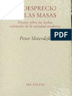 Sloterdijk Desprecio de Las Masas (Fragmento) PDF