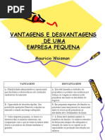 VANTAGENS E DESVANTAGENS DE UMA EMPRESA PEQUENA