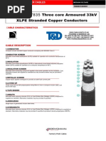 11kV 3 Core PILC SWA BS6480 Cable Specification | PDF | Wire | Cable