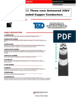 33kV 3 Core XLPE SWA Stranded Copper Conductor HV Cable