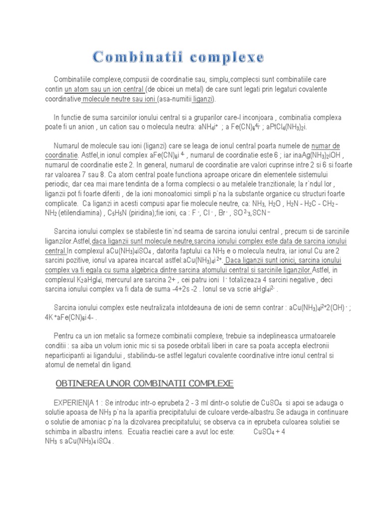 Combinatii Complexe | PDF
