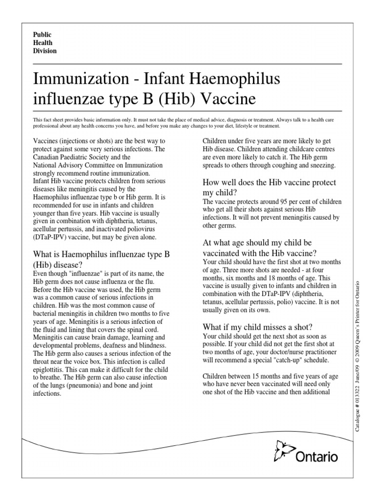 Hib 2 | PDF | Vaccines | Influenza