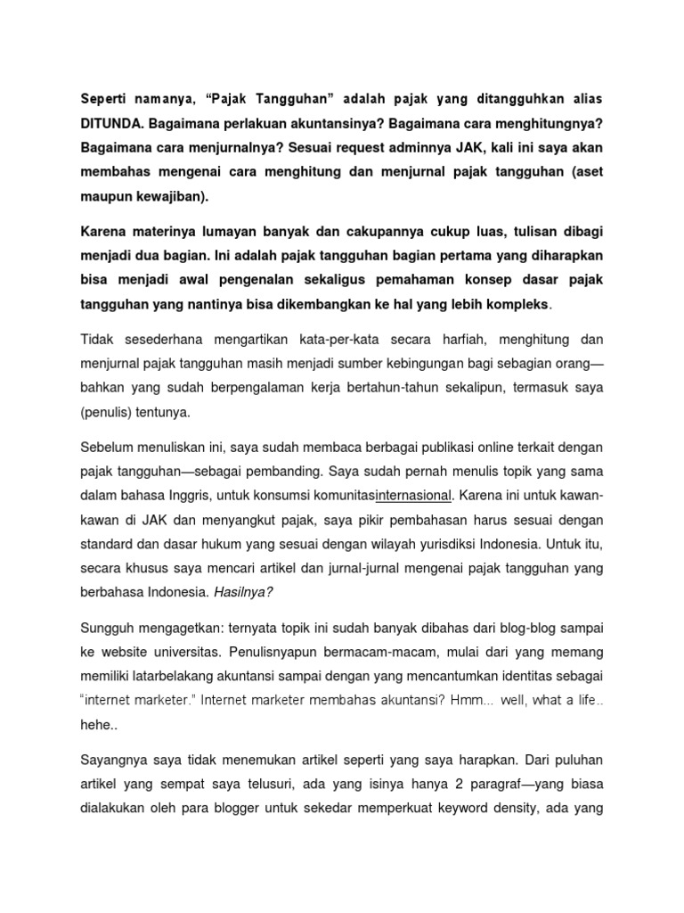 Men Pajak Pajak Tangguhan