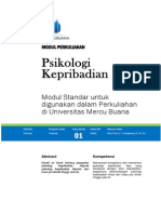 Psikologi Kepribadian I: Modul Standar Untuk Digunakan Dalam Perkuliahan Di Universitas Mercu Buana