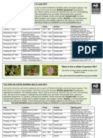 Your Wild Life Activity Timetable April To June 2014