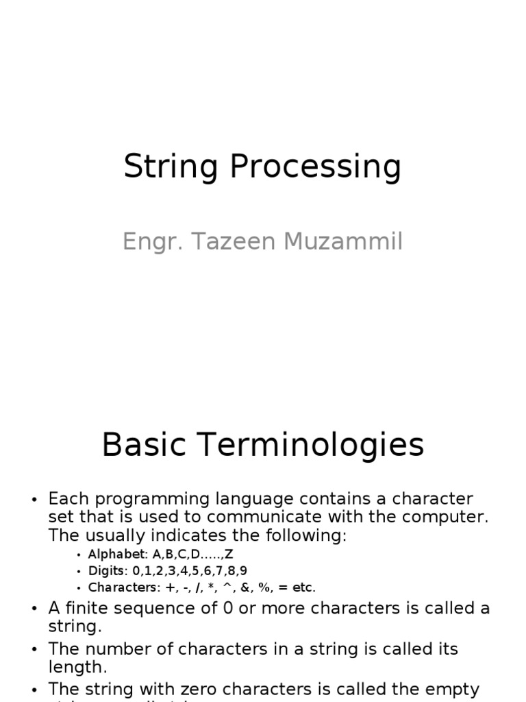 Lec 6-String Processing | PDF | String (Computer Science) | Computer ...