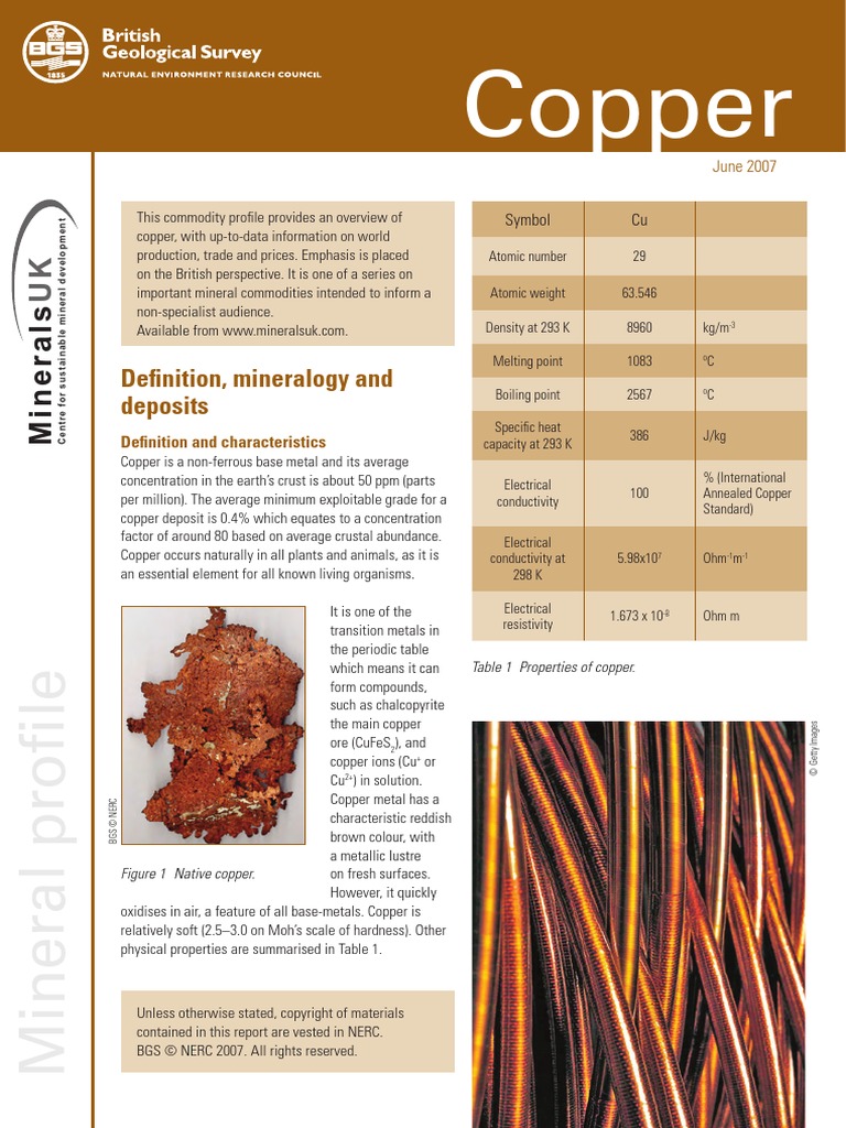 Copper Definition, Mineralogy and Deposits PDF Copper Rock (Geology)