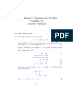 2013 Preliminary Examinations Question Compilation Complex Numbers