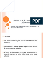 A Constituição Da Teoria Da Literatura