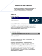 Descripcion de La Pantalla de Excel