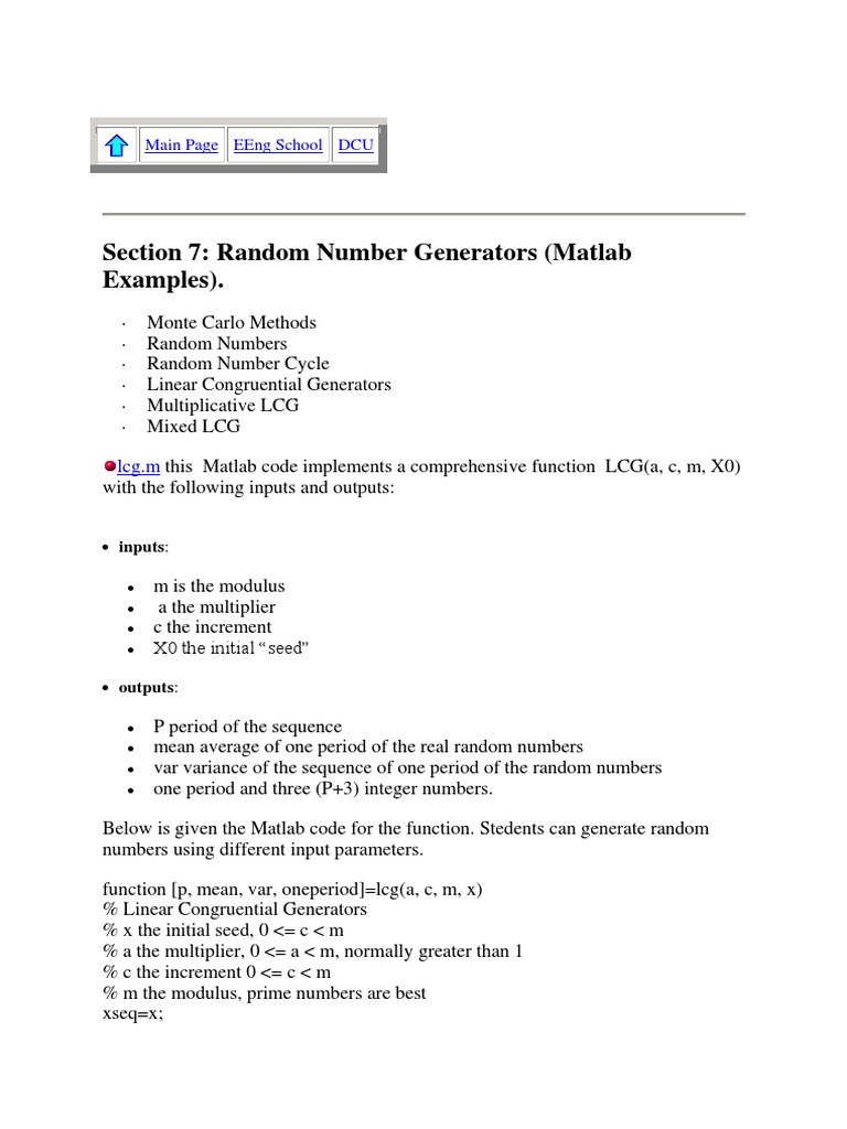 Section 7: Random Number Generators (Matlab Examples) .: Main Page Eeng ...