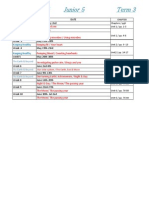 Junior 5 Term 3: Science Scheme of Work