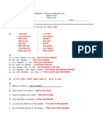 Ficha de Trabalho - Verb To Be (3) - Soluções