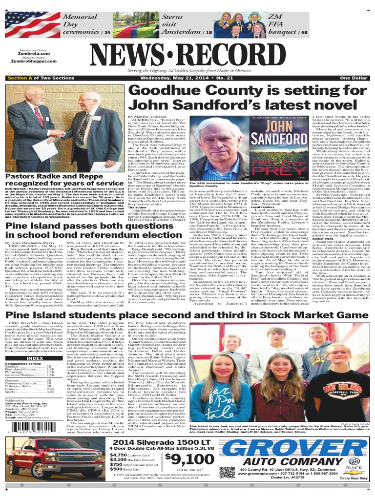 Goodhue County Is Setting For John Sandfords Latest Novel Grover PDF Thirteenth Amendment To The United States Constitution Unrest
