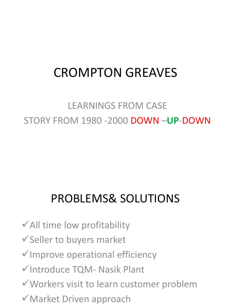 Crompton Greaves - PPT Teachers Notes | PDF | Technology & Engineering