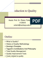 Introduction To Quality: Assist. Prof. Dr. Özlem Türker Bayrak A 206-B Ozlemt@cankaya - Edu.tr