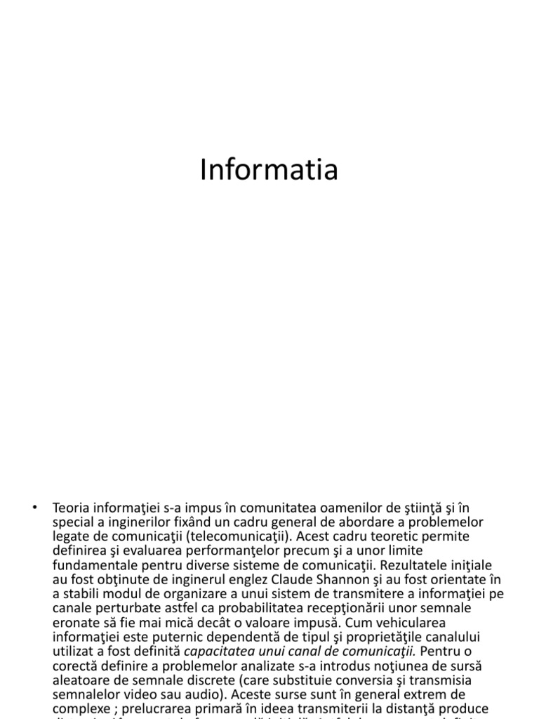 Informatia | PDF