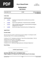 Download Grand Prairie TX City Council Meeting Agenda 05-20-2014 Includes April 15 2014 Minutes by Westchester Gasette SN225314740 doc pdf