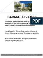 NG Garage Elevator Notice