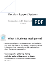 Introduction To BI, Decision Support Systems
