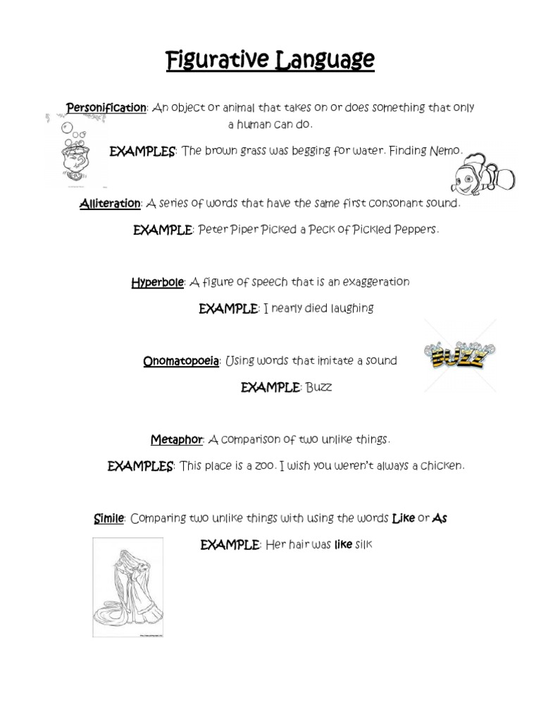 Figurative Language Handout PDF