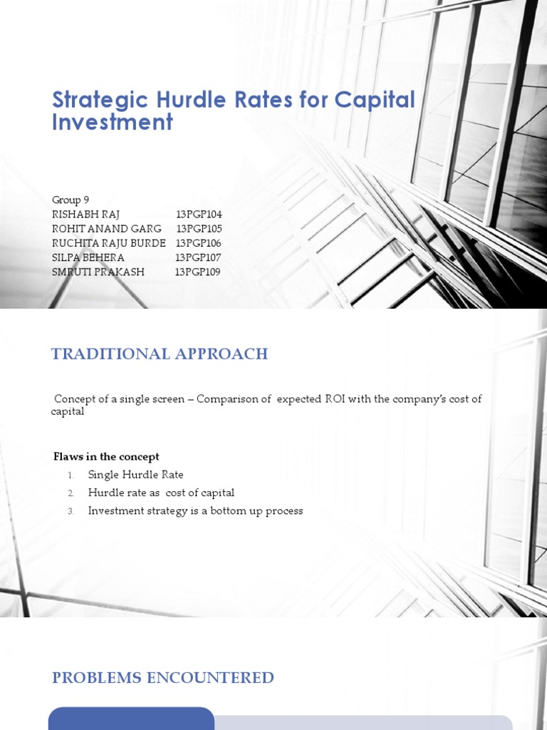 Strategic Hurdle Rates for Investments | PDF | Cost Of Capital | Investing