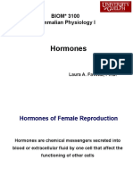 Hormones: Biom 3100 Mammalian Physiology I