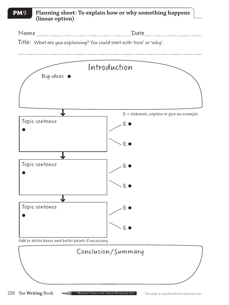 Explanation Writing Planning Sheet | PDF | Language Arts & Discipline ...