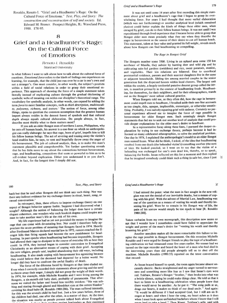 Grief and a headhunter's rage quizlet picture