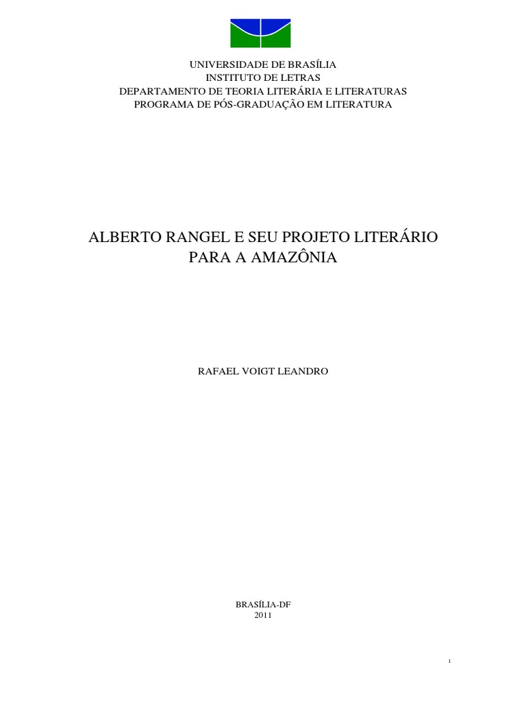 Alberto Rangel - Projeto Literário para A Amazônia | PDF ...