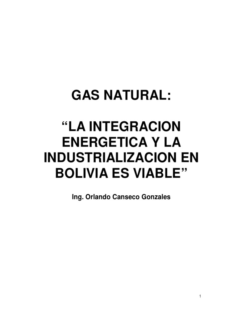 Viabilidad de la Industrialización del Gas en Bolivia | PDF | Bolivia ...