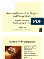 Anchored Instruction: Origins and Perspectives